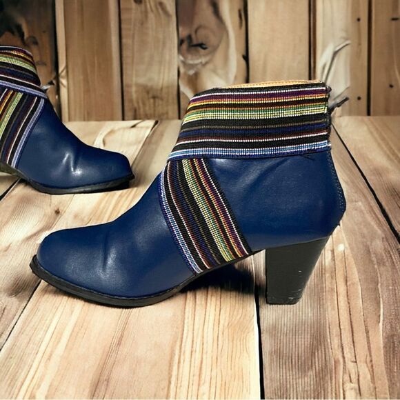 Women Comfy Pointed Toe Zipper Chunky High Heel Boots size 38/US 7.5 - Picture 2 of 15